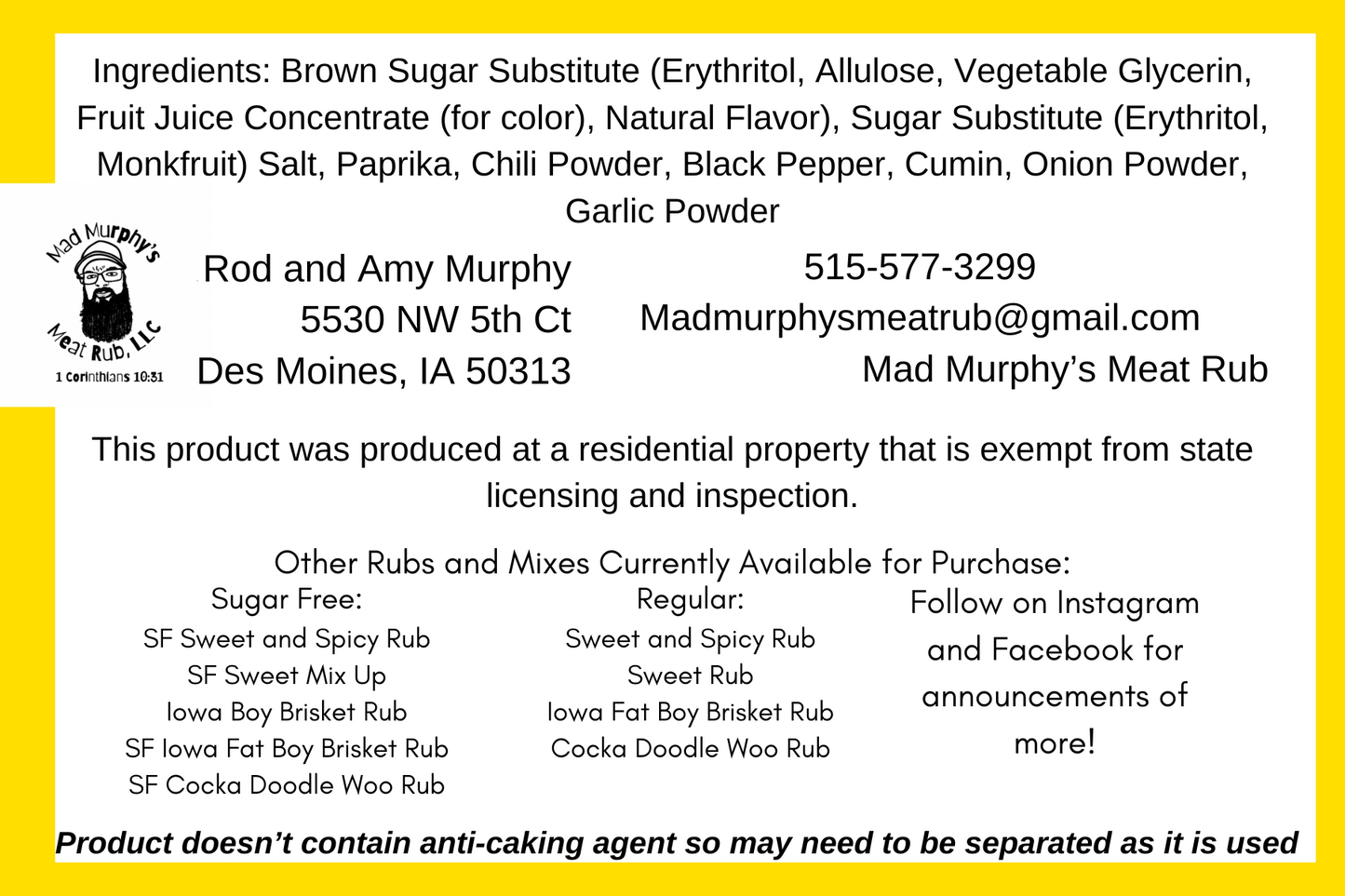 Sugar-Free Sweet Rub